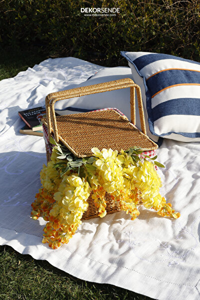 Dekorsende Yapay Akasya Sarkıt Sarı Turuncu 105 cm