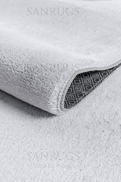 SANRUGS Home & Living Peluş Kaymaz Taban Makinede Yıkanılır Pofuduk Halı Antr...