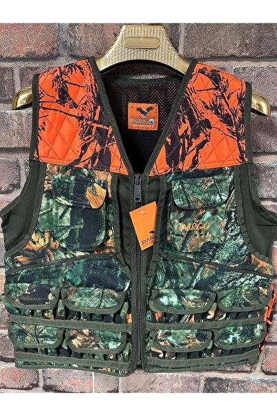 Dargo Turuncu Sonbahar Kamuflaj Avcı Yeleği - 3XL