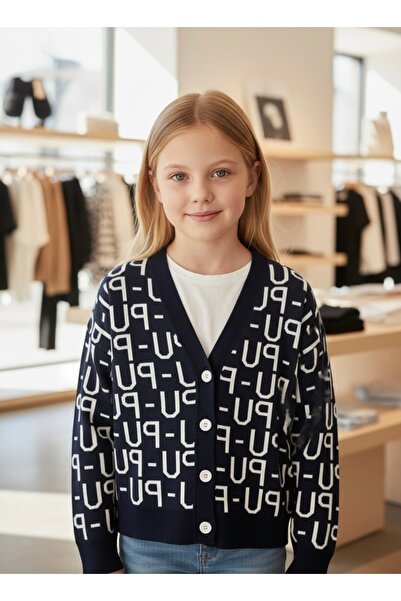 Minimoda Kids Kız Çocuk UP Yazılı Triko Hırka