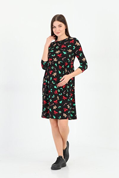 MEGHAN L.A عيد الميلاد وعيد الميلاد تحت عنوان الأمومة فستان من القماش الناعم ...