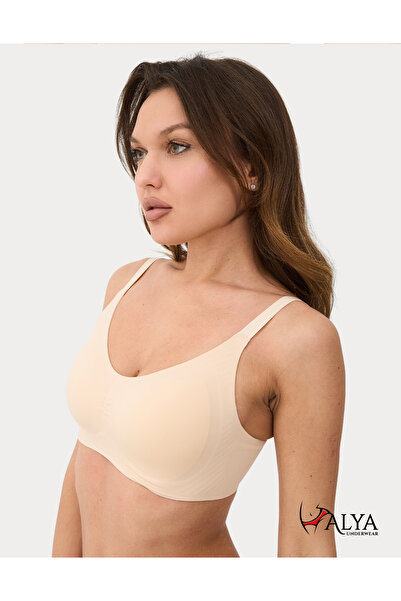 ALYA UNDERWEAR Kadın Dikişsiz Sütyen Çıkarılabilir Yuvarlak Kaplı Lazer Kesim...