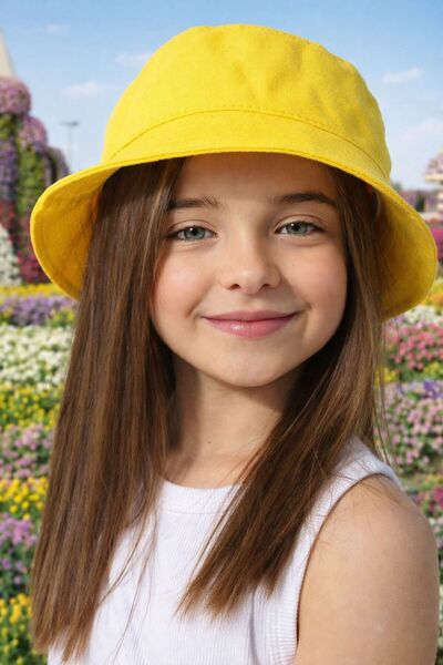 BALIENTE Κίτρινο καπέλο για κορίτσια Βαμβάκι τεμαχίων 10-18 ετών