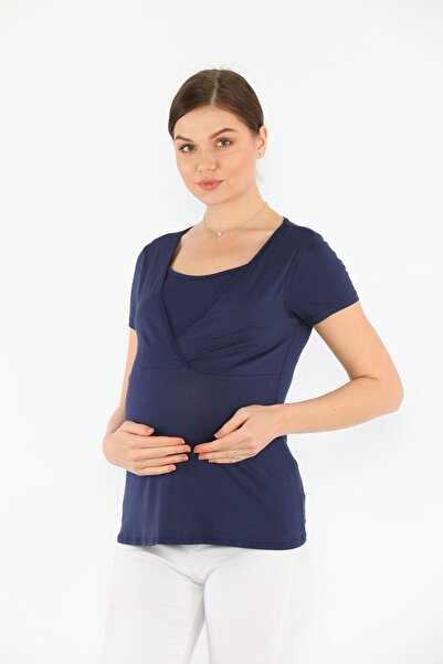 MEGHAN L.A Blúzka z bavlnenej strečovej látky na dojčenie v námorníckej modrej