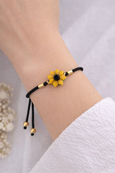 ADAMODART Sunflower Murano Glass Beaded Bracelet