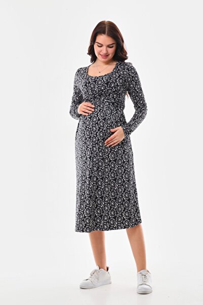 MEGHAN L.A Φόρεμα με μακρυμάνικο σχέδιο μητρότητας με λουλούδια