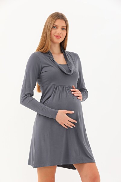 MEGHAN L.A Rochie de maternitate decolteu larg 95% viscoză și 5% lycra