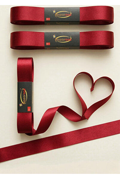 Nazarone شريط ستان 1 سم - 10 متر - أحمر (1102)