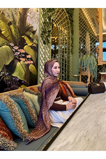 MİNELEŞARP34 Eșarfă din bumbac moale Mineşarpt cu model gazelle bambi