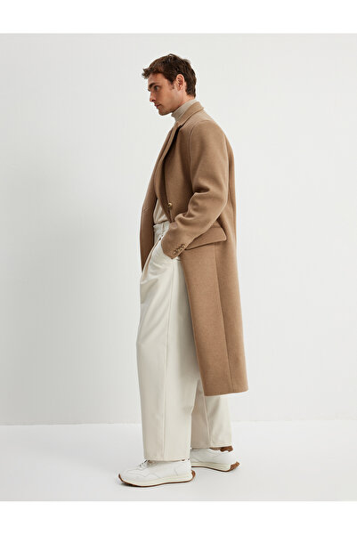 Koton بنطال فضفاض من قماش تشينو - بأزرار وتفاصيل جيب