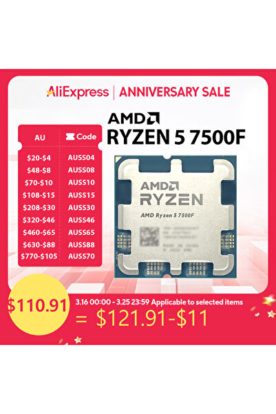 Amd Choice Ryzen 5 7500F R5 7500F CPU Ryzen Pressor 6 Core 12 Thread 65W 5nm ...