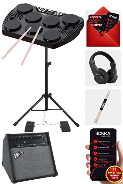 Midex DDX-105-70AMP 70W Amfili Dijital Davul Elektronik Bateri Seti (Davul Am...