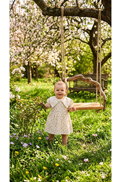 PURE BABY NATURA 18 شهرًا من قماش الموسلين للأطفال - فستان منقوش للفتيات
