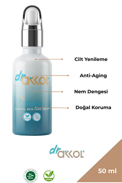 DR AKKOL Dr. Akkol Ozonlanmış Zeytinyağlı Cilt Bakım Serumu 50 ml Vegan Nemlendirici Anti-aging