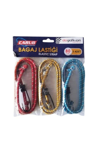 Genel Markalar Carub Bagaj Lastiği 3'lü Paket 6 Kancalı (90 CM)