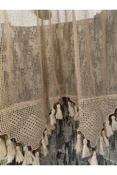 PERDELANCE buldan işi macrame autentic dantelat manual bodrum işi cortina reg...