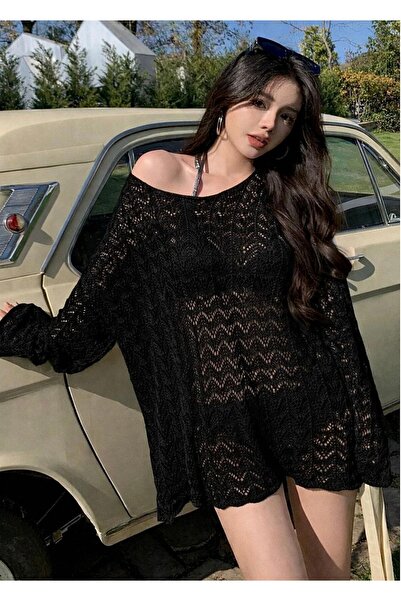 moda mh Yazlık Ajurlu Plaj Plaj Elbisesi