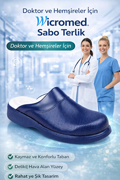 wicromed Sabo Terlik Doktor Hemşire Hastane Aşçı Terliği Lacivert