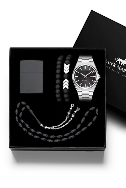 Frank Martin Erkek Saat Bileklik Tesbih Çakmak Seti 10-005