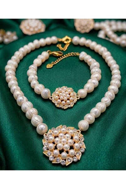 HayalSarrrafİnci ORJİNAL TATLI SU İNCİ LUNA MODEL İNCİ KOLYE & BİLEKLİK SETİ ...