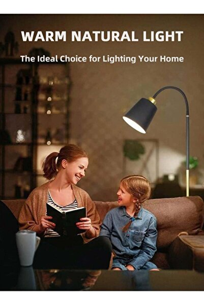 Arabest Nordic Floor Lamp 130cm, 3 Lighting Modes Eye-Caring 12W E27 for Bedr...
