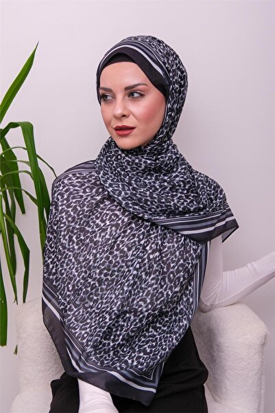 49eyşanipek Leopard Patterned Digital Soft Shawl