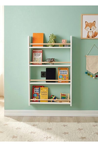 Gafhaus Gaf Haus Modern Montessori Kitaplık - 3 Raflı Duvara Monte Çocuk Odas...