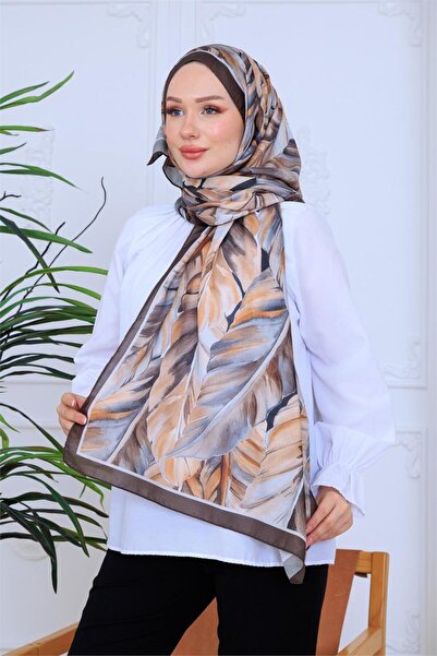 49eyşanipek شال ناعم رقمي من Autumn Leaf منقوش