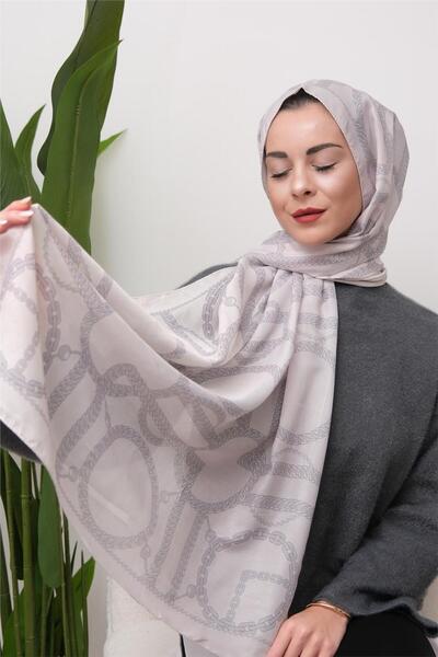 49eyşanipek شال ناعم رقمي منقوش بسلسلة حلقات