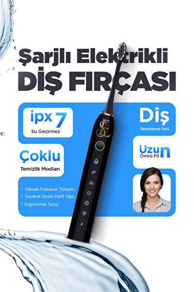 EN SİGA Şarjlı Elektrikli Diş Fırçası Sonic Titreşimli Çok Modlu Su Geçirmez ...