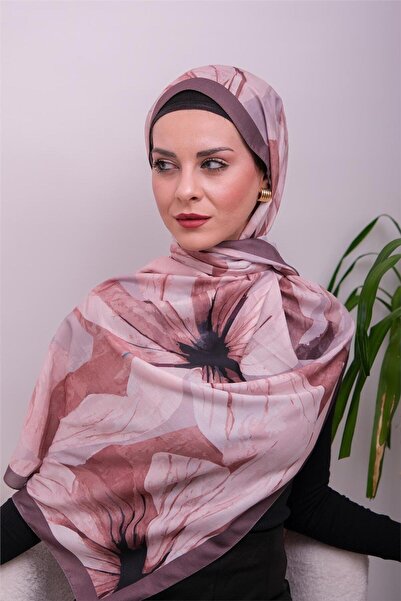 49eyşanipek Majestic Leaf Patterned Digital Soft Shawl