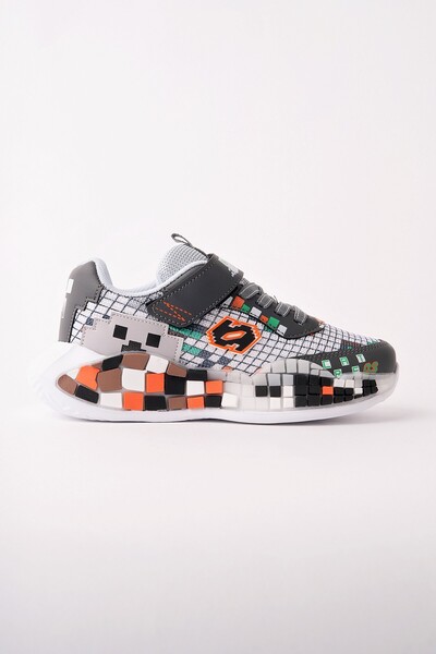 MUGGO Block Colorful Block Sole Velcro and Lace-Up Children's Sneakers Sports...