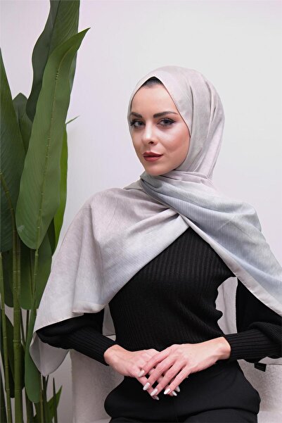 49eyşanipek Houndstooth Gradient Patterned Digital Soft Shawl
