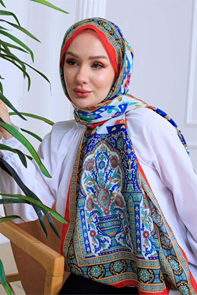 49eyşanipek Modern Geometrik Desenli Dijital Soft Şal