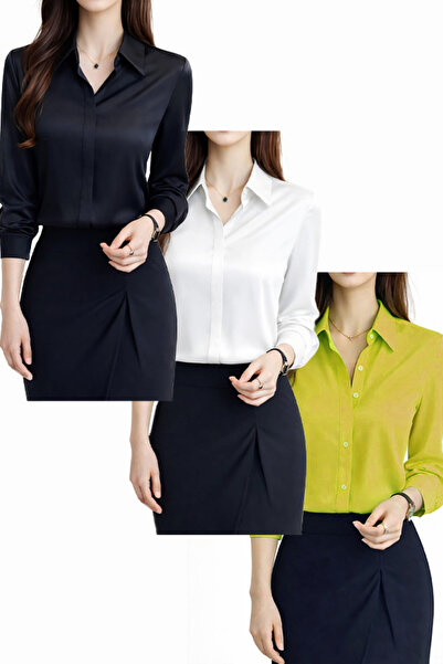 TRENDBUTİKOFFİCİAL Cămașă din țesătură crep din Dubai COMBINAT DE 3