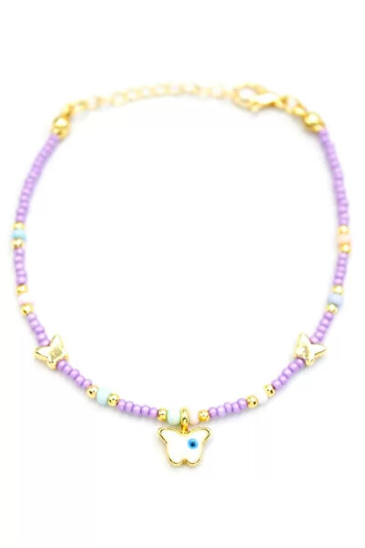 MENESSA Butterfly bead bracelet - purple
