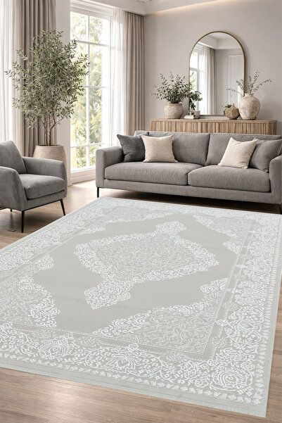 4 Square Meters - 6 Square Meters Bamboo Style Modern Woven Living Room Kitchen Carpet Antiallergic Beige
