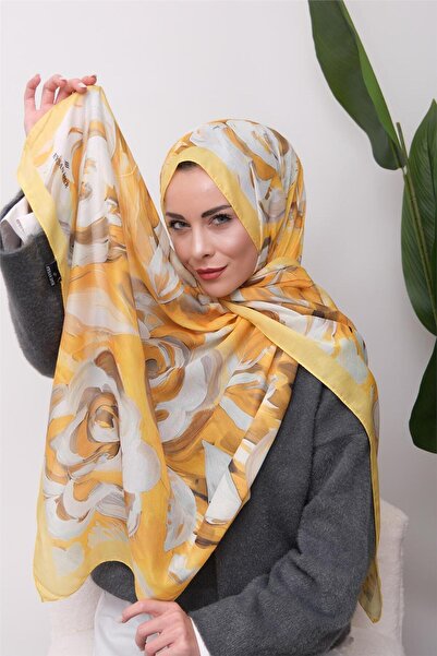 49eyşanipek Floral Akrilik Desenli Dijital Soft Şal