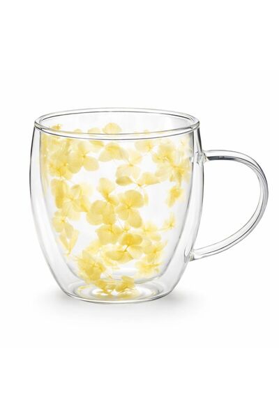 OEM Decorative Double Wall Glass Coffee Mug 350 ml