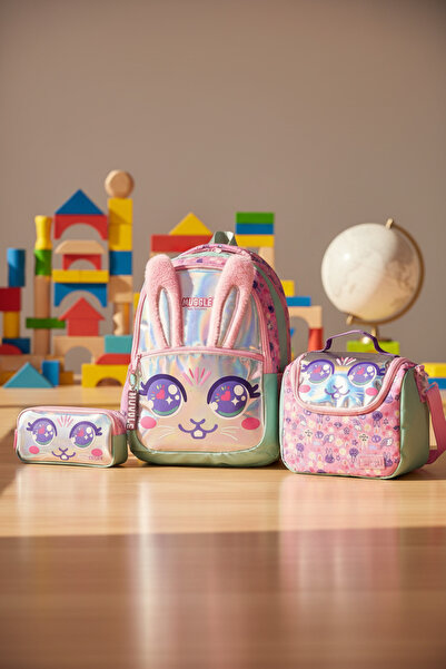 MUGGLE Girl Power 9015 Kız Çocuk 3’lü Okul Çanta Seti – Sırt Çantası, Beslenm...