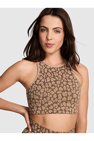 Victoria's Secret حمالة صدر رياضية بدون خياطة ياقة بحمالة عنق