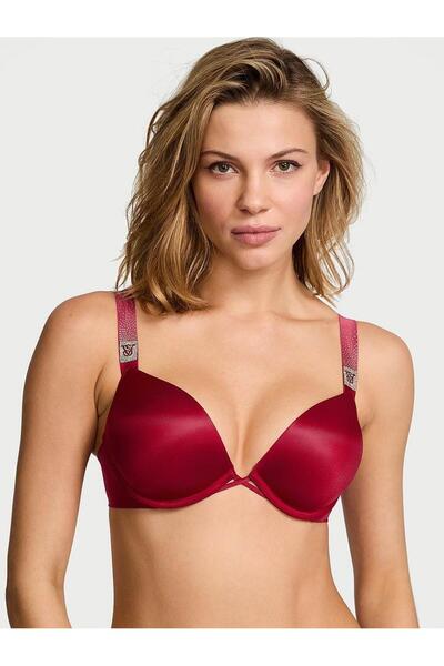 Victoria's Secret Bombshell 2 Size Big Showing Sparkling Strappy Push-Up Bra