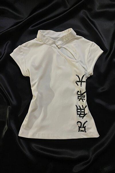 Köstebek Bluza kratkih rukava u stilu čipao sa mandarinskim ovratnikom