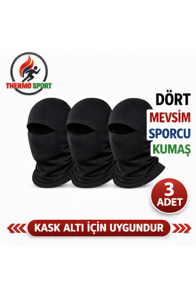 thermo Sport 3 قطع من قناع الوجه بالاكلافا مناسب للاستخدام تحت خوذة الدراجات ...