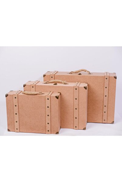 Empressco Ahşap Ham Mdf Boyanabilir Küçük Boy Dekoratif Bavul - Çanta