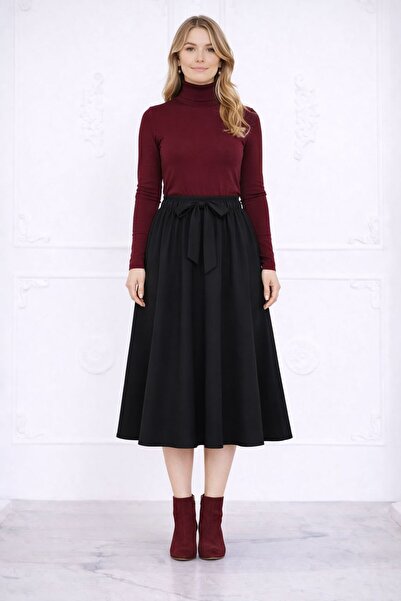 MAY MARA Women's Crepe Skirt with Elastic Detail on the Back