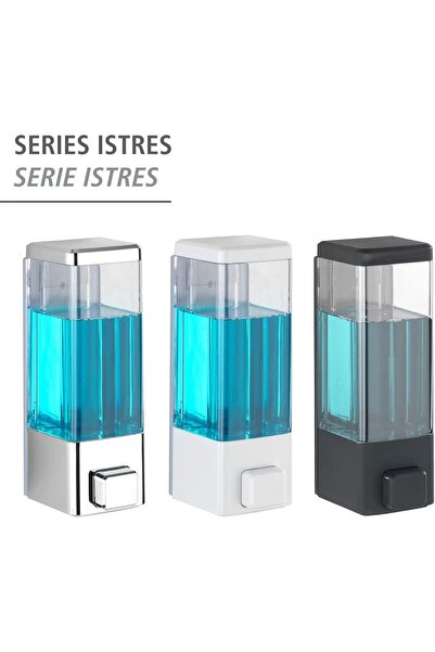 VIVOHOME موزع صابون يدوي مثبت على الحائط أبيض+أسود+رمادي 3 قطع موزع لاصق وبرغ...