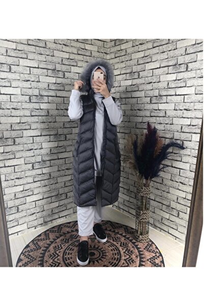 MODELİSA PELUŞLU FERMUARLI ŞİŞME YELEK KADIN
