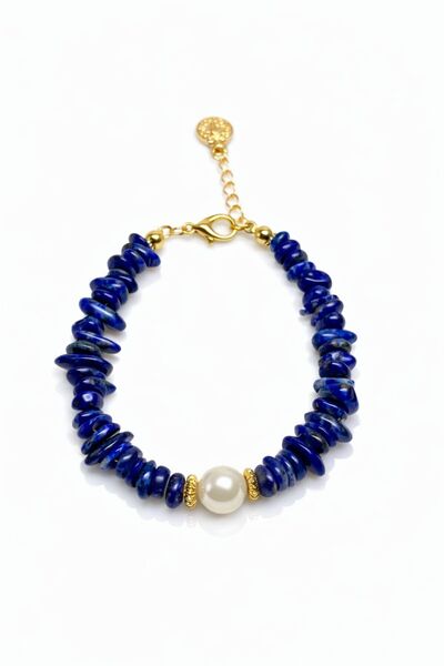 Agatella Tasarım Lapis Lazuli Natural Stone Bracelet – Steel Design Women's B...