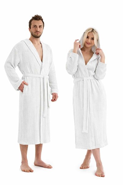 GİNETEKS Unisex 4 Layer Muslin Bathrobe
